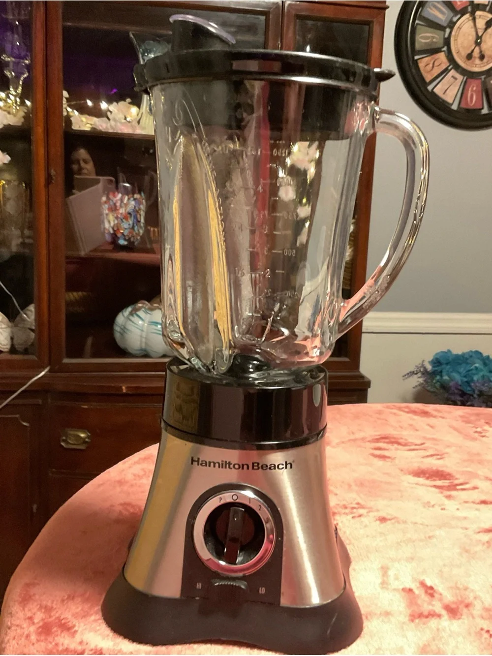 Hamilton Beach Stainless Silver and Black Glass Blender - Multi-Speed